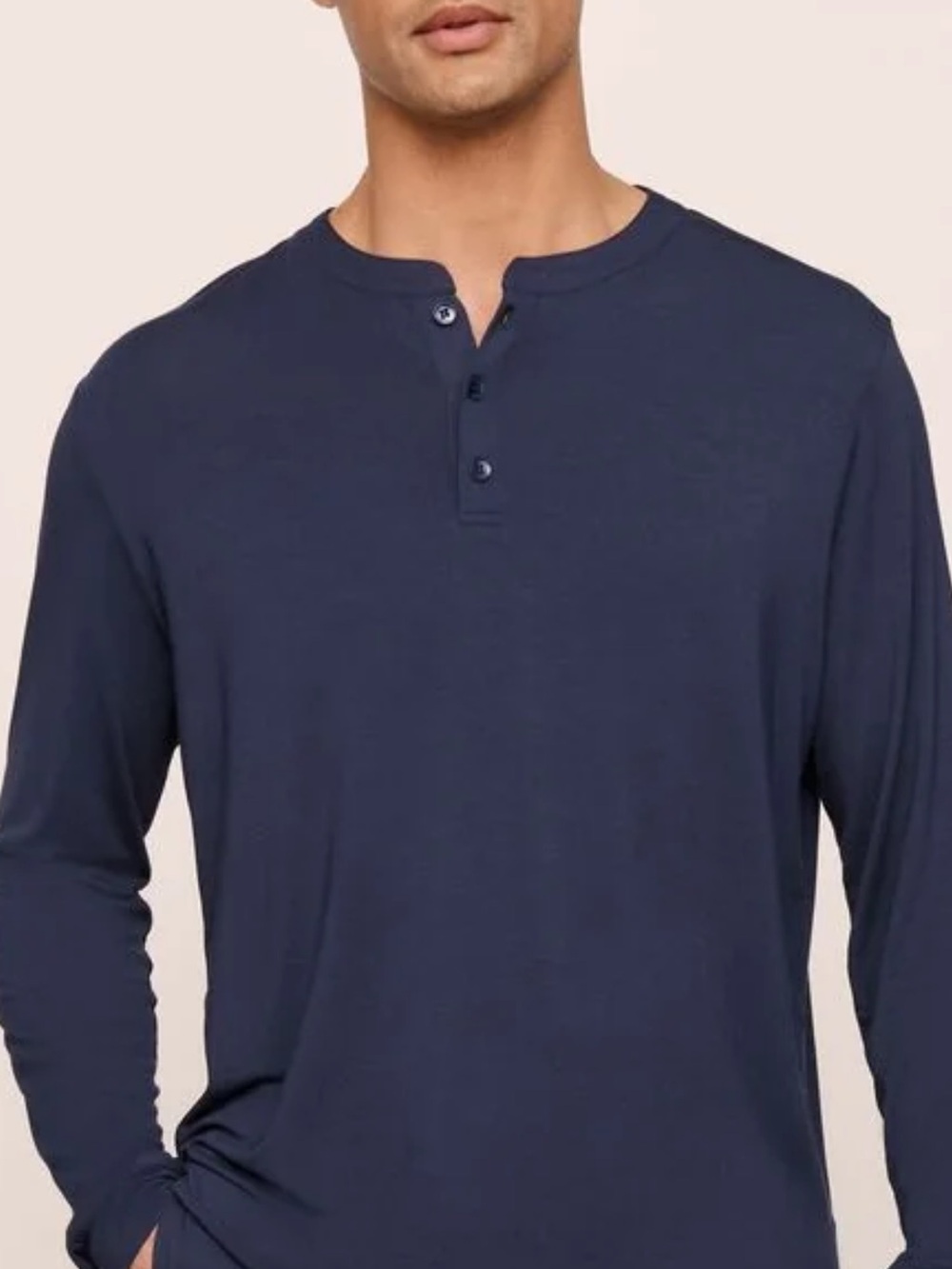 Eberjey Men’s Navy Long-Sleeve Henley Large